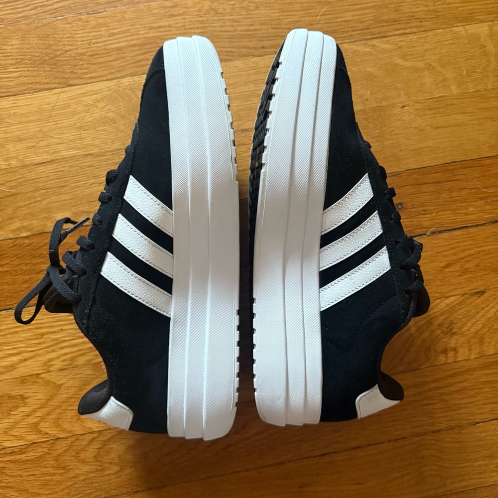 Adidas VL Court Bold Black and White Platform Sneakers - Picture 4 of 7